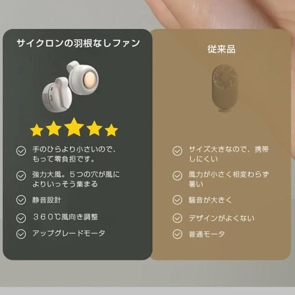 楽ミニ扇風™・クリップ式｜360度風向調節