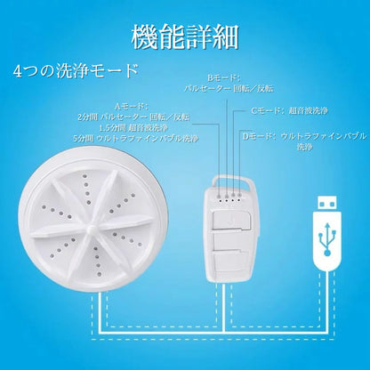 【タービン回転式】楽洗プロ-X™｜超音波×気泡ミニ洗浄機