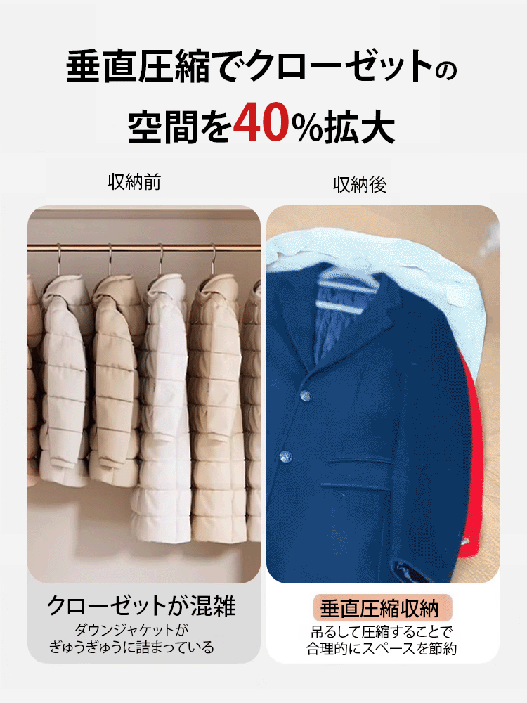CLOAKLY™ 防塵・圧縮・掛け収納可能な衣類収納袋